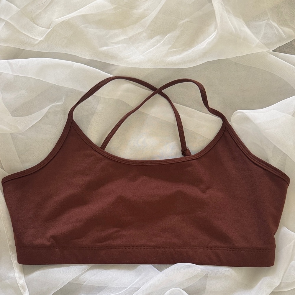 Reformation Women’s Cross-Back Bralette in Deep Brown - M/L